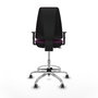PIQUERAS Y CRESPO Taburete Elche CP morado con brazos y base cromada