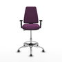 PIQUERAS Y CRESPO Taburete Elche CP morado con brazos y base cromada