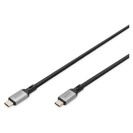 Digitus Cable USB-C a USB-C 3m, USB4 Gen 2x2 20 Gbit/s, Negro - Conector USB4.0 con Power Delivery 100W y soporte para 8K@60Hz