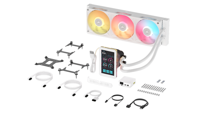 Corsair iCUE LINK TITAN II 360 RX LCD White 360mm Liquid CPU Cooler Corsair iCUE LINK TITAN II 360 RX LCD White 360mm Liquid CPU Cooler