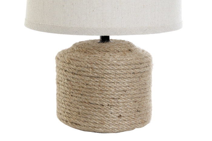 DKD Home Decor Lámpara de sobremesa Cuerda Gres Marrón
