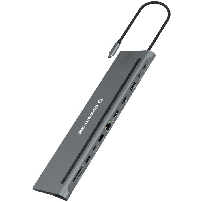 Conceptronic DONN17G Estación de acoplamiento 12 en 1 USB-C Gris Conceptronic DONN17G Estación de acoplamiento 12 en 1 USB-C Gris