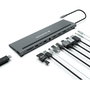 Conceptronic DONN17G Estación de Acoplamiento 12 en 1 USB-C, HDMI, DisplayPort, USB 3.2 Gen 1, hasta 4K 60Hz