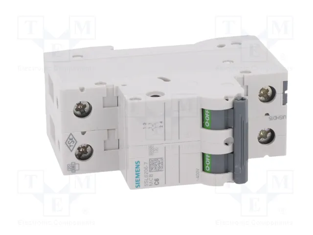 SIEMENS 5SL6206-7 Interruptor magnetotérmico 2 polos 6A SIEMENS 5SL6206-7 Interruptor magnetotérmico 2 polos 6A