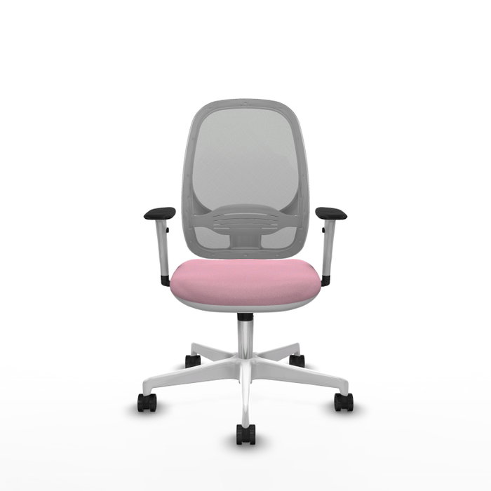 PIQUERAS Y CRESPO Silla de oficina Cilanco con mecanismo Sincro, Rosa y Gris