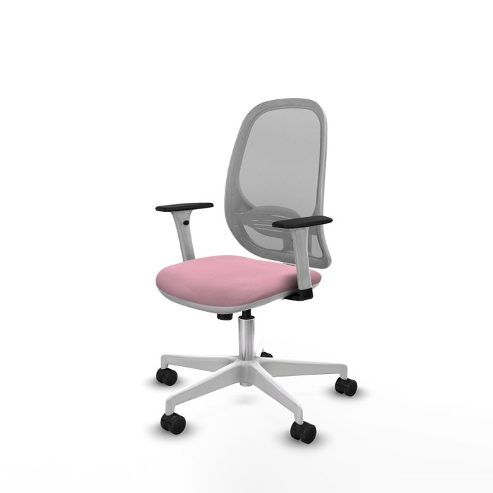 PIQUERAS Y CRESPO Silla de oficina Cilanco con mecanismo Sincro, Rosa y Gris