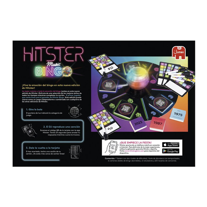 Diset Juego Hitster Bingo 1110100359 Juego de Mesa Musical para Adultos +16 Años