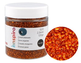 Innspiro Rocalla de Vidrio Redonda Plateado Naranja 2,3mm 120g