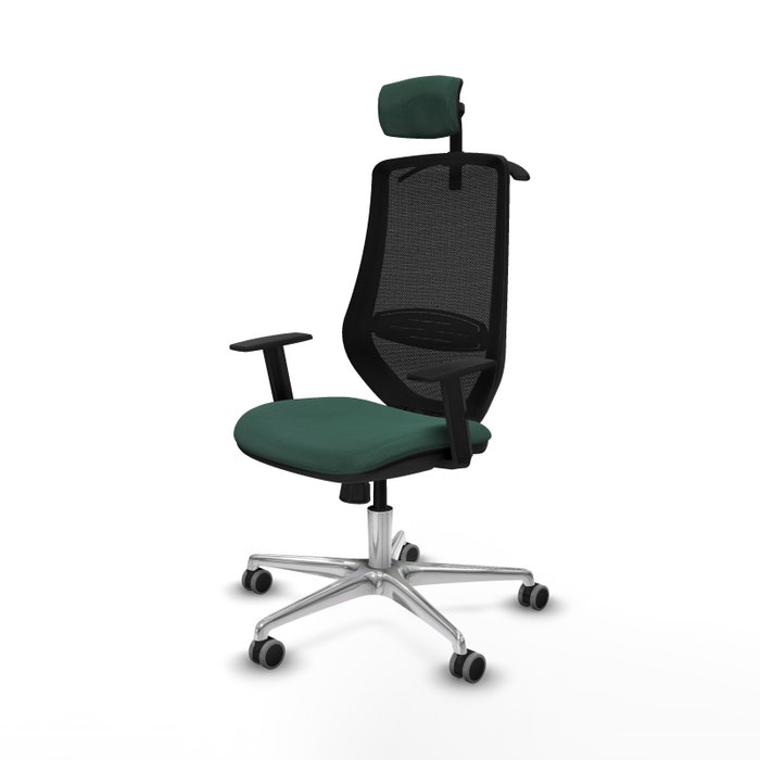PIQUERAS Y CRESPO Silla de oficina Mardos con mecanismo Sincro, Verde botella y Negro