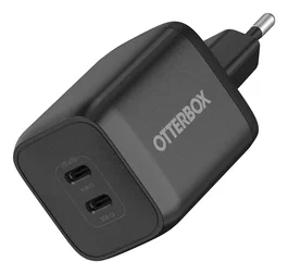 OtterBox Cargador de Pared 65W con Doble Puerto USB-C, Negro