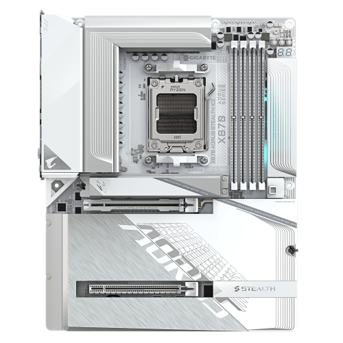 Gigabyte X870 AORUS STEALTH ICE Blanco AM5 DDR5 Wi-Fi 7 Gigabyte X870 AORUS STEALTH ICE Blanco AM5 DDR5 Wi-Fi 7