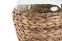 DKD Home Decor Jarrón de Cristal y Fibra 2000ml Natural