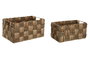 DKD Home Decor Set de 2 Cestas de Jacinto de Agua y Seagrass Natural