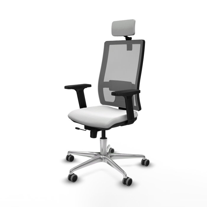 PIQUERAS Y CRESPO Silla de oficina Horna con mecanismo Sincro/Traslack, Blanco y Gris