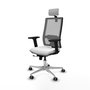 PIQUERAS Y CRESPO Silla de oficina Horna con mecanismo Sincro/Traslack, Blanco y Gris