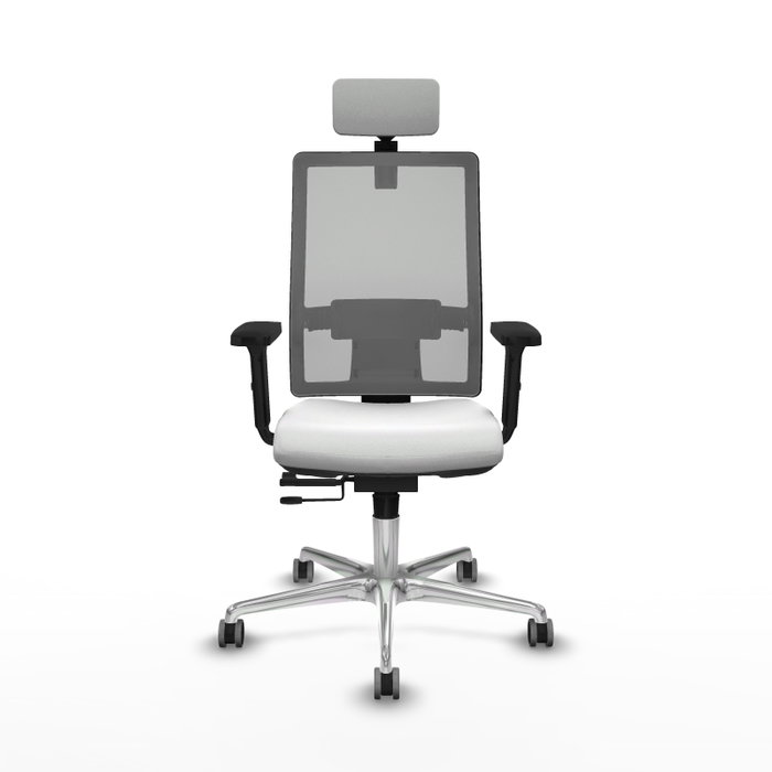 PIQUERAS Y CRESPO Silla de oficina Horna con mecanismo Sincro/Traslack, Blanco y Gris