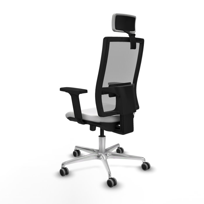 PIQUERAS Y CRESPO Silla de oficina Horna con mecanismo Sincro/Traslack, Blanco y Gris