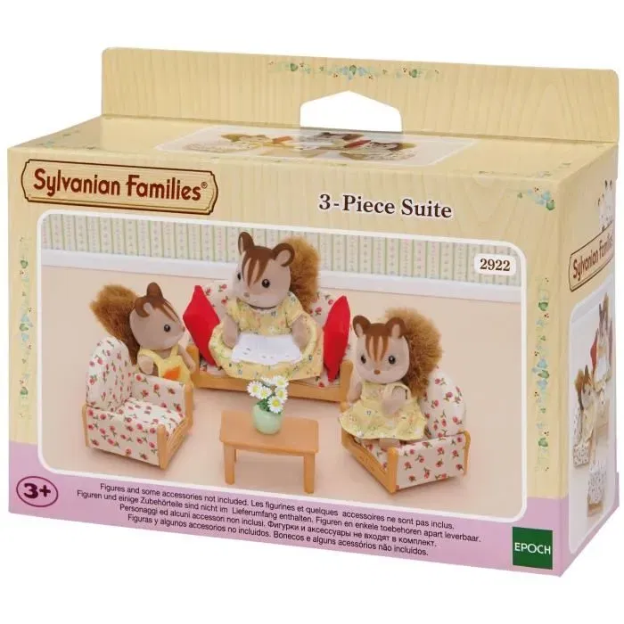 Sylvanian Families 4464 Set de Sala de Estar con Sofá, 2 Sillones y Mesa, Juguete para Niñas a partir de 4 Años Sylvanian Families 4464 Set de Sala de Estar con Sofá, 2 Sillones y Mesa, Juguete para Niñas a partir de 4 Años