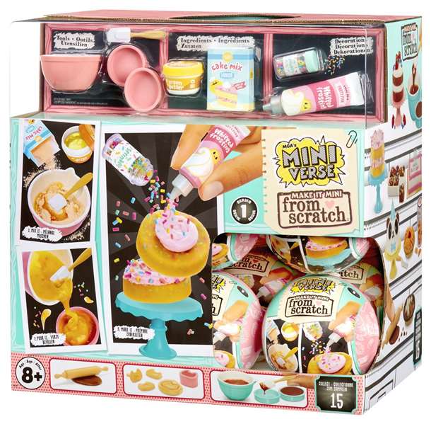 MGA Miniverse Make It Mini Foods Bola Sorpresa - Crea Miniaturas de Tartas y Pasteles desde Cero, 9 cm, Modelo Surtido
