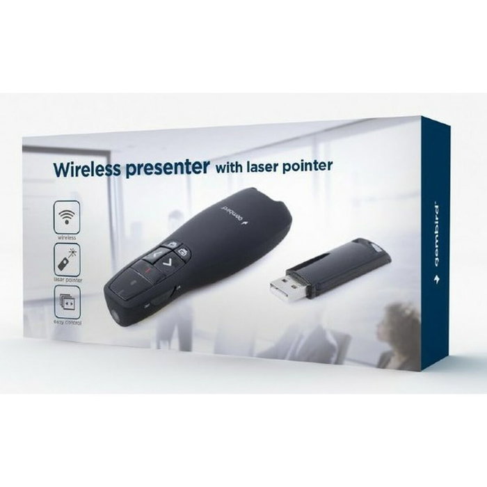 Gembird WP-L-12 Presentador inalámbrico con puntero láser Negro Gembird WP-L-12 Presentador inalámbrico con puntero láser Negro