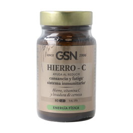 GSN Hierro con Vitamina C 60 comprimidos - Complemento alimenticio contra el cansancio y fatiga