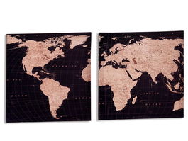 Giftdecor Lienzo 40x40 cm Mapa del Mundo Surtido (Set de 16)