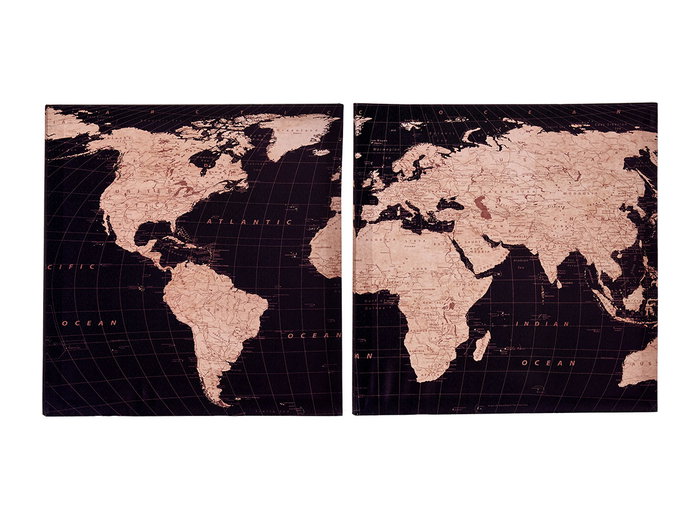 Giftdecor Lienzo 40x40 cm Mapa del Mundo Surtido (Set de 16)