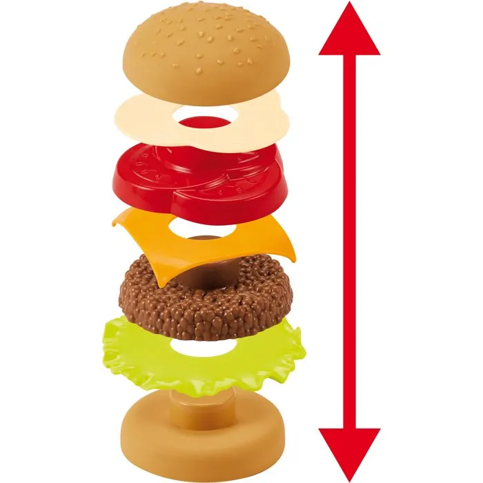 Ecoiffier Conjunto de Hamburguesas para Llevar con Refrescos, Papas Fritas y Tortas
