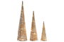 DKD Home Decor Set de 3 Conos LED Iridiscentes 20x20x80 cm