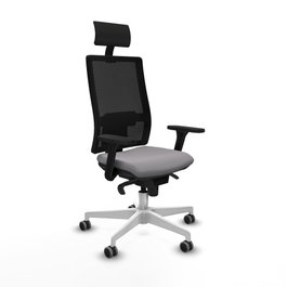 PIQUERAS Y CRESPO Silla de oficina Horna con mecanismo Sincro, Gris y Negro