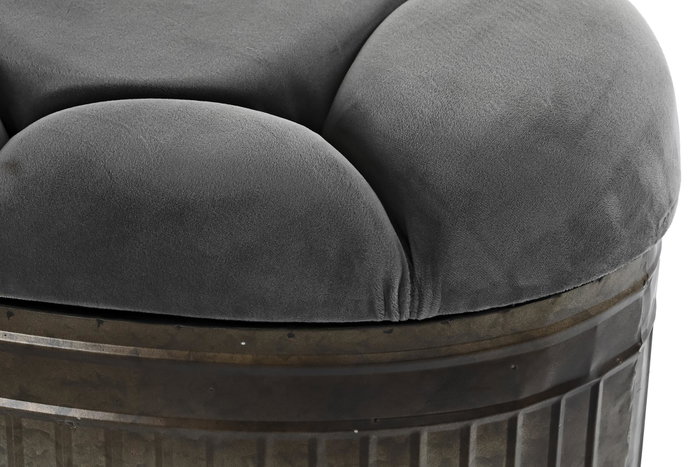 DKD Home Decor Descalzadora Loft Gris Metal Poliester 42 x 47 x 117 cm