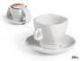 Vessia Taza de Café de Porcelana Boca Ancha con Plato 220ml - 13.5x9.2x13.5 cm (Set de 24)