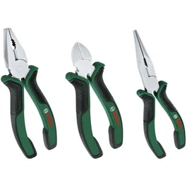 Bosch BOS4059952655857 Juego de 3 Alicates Universales, Punta Larga y Corte Diagonal Duraderos Ergonómicos