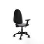 Silla de oficina Algarra con mecanismo Contacto permanente básico tapizada con Similpiel color Gris. Equipada con Base poliamida negra, Brazos 2D y Ruedas autofrenantes