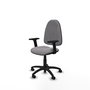 Silla de oficina Algarra con mecanismo Contacto permanente básico tapizada con Similpiel color Gris. Equipada con Base poliamida negra, Brazos 2D y Ruedas autofrenantes