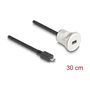 DeLOCK 88184 Cable USB 2.0 Micro-B con buje de montaje y cable de derivación de 30 cm