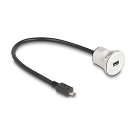 DeLOCK 88184 Cable USB 2.0 Micro-B con conector de montaje de 0,3 m