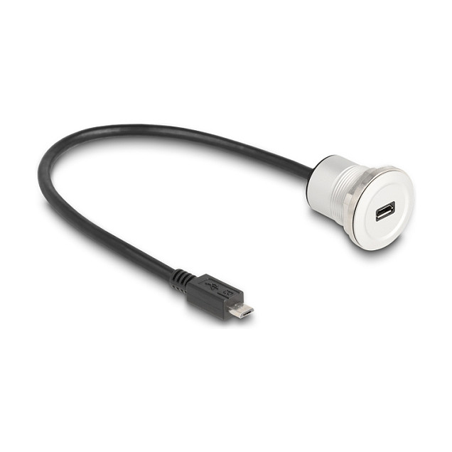DeLOCK 88184 Cable USB 2.0 Micro-B con buje de montaje y cable de derivación de 30 cm DeLOCK 88184 Cable USB 2.0 Micro-B con buje de montaje y cable de derivación de 30 cm