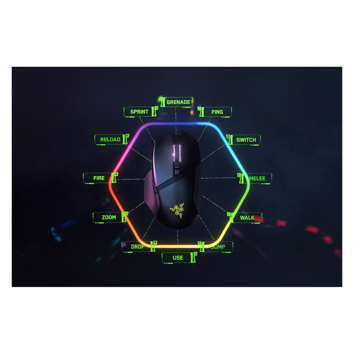 Razer Ratón Gaming Basilisk V3 Pro Inalámbrico RZ01-04620100-R3G1 Negro