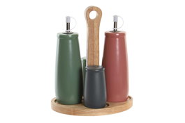DKD Home Decor Set de Aceitera y Vinagrera Lianfeng 21 de Gres