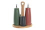 DKD Home Decor Set de Aceitera y Vinagrera Lianfeng 21 de Gres