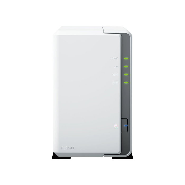Synology DiskStation DS223j NAS de 2 bahías, Realtek RTD1619B, 1 GB DDR4, Blanco
