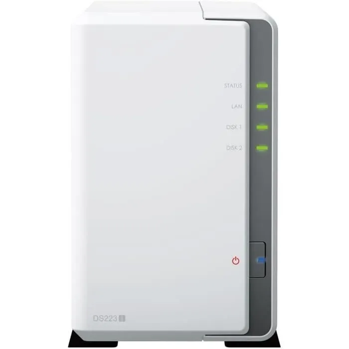 Synology DiskStation DS223j NAS de 2 bahías, Realtek RTD1619B, 1 GB DDR4, Blanco