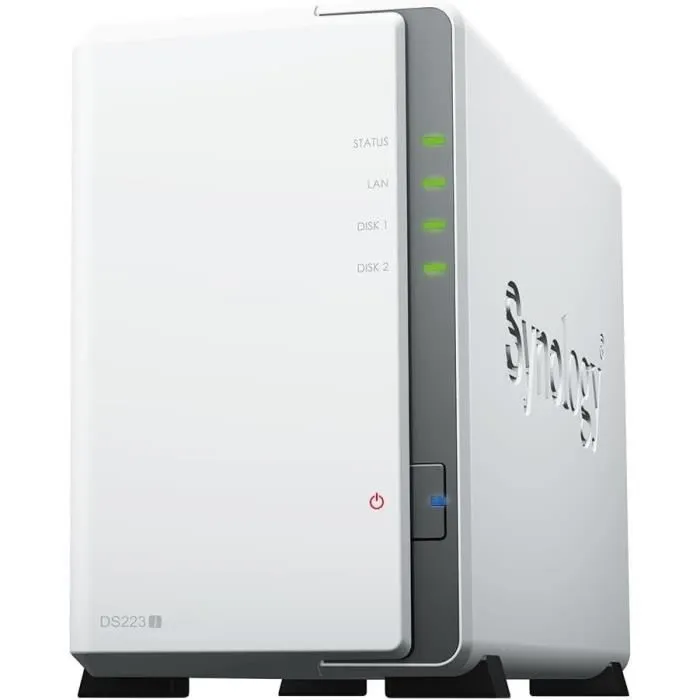 Synology DiskStation DS223j NAS de 2 bahías, Realtek RTD1619B, 1 GB DDR4, Blanco