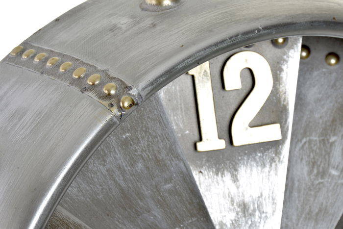 DKD Home Decor Reloj de Pared Loft Gris Metal 40.5 x 9.5 x 41 cm (2 Unidades)