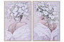 DKD Home Decor Set de 2 Cuadros Lienzo Chica Flores 80x3,5x120 cm