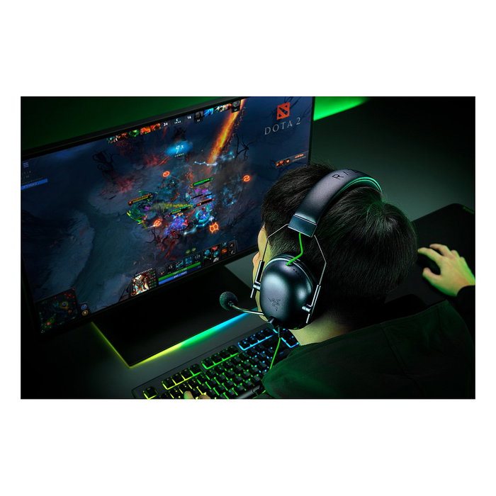 Razer BlackShark V2 X Auriculares Gaming Diadema Alámbricos Circumaural, Negro/Verde, 20-20000 Hz, Micrófono Boom Unidireccional, 240 g, Cable 2 m