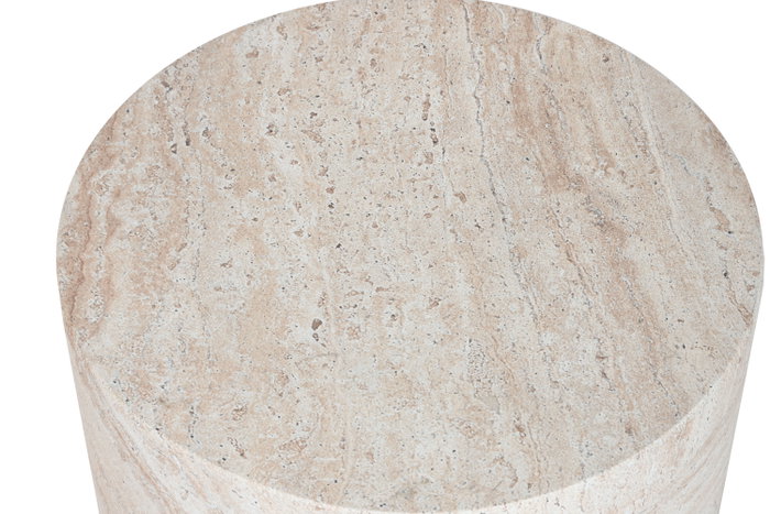 DKD Home Decor Mesita Auxiliar Fibra Vidrio Simil Travertine
