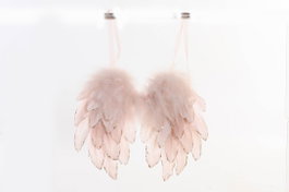 DKD Home Decor Decoración Colgante Pluma con Alas, Surtido de 2 Unidades