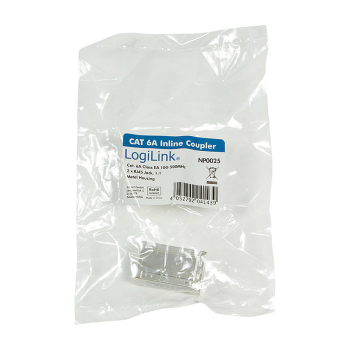 LogiLink Acoplador en línea RJ45 Cat.6A mini tipo blindado LogiLink Acoplador en línea RJ45 Cat.6A mini tipo blindado